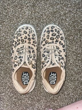 Hey Dude Leopard-Pattern Slip-On Sneakers
